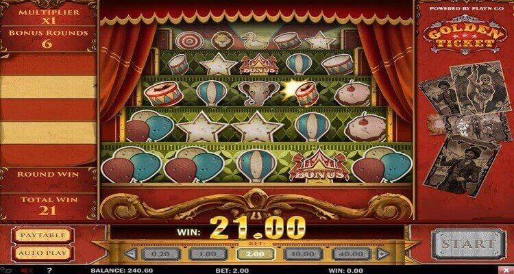 Golden Ticket slot Bonusspel