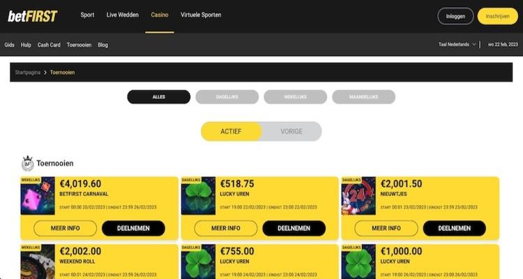 Betfirst Casino toernooien