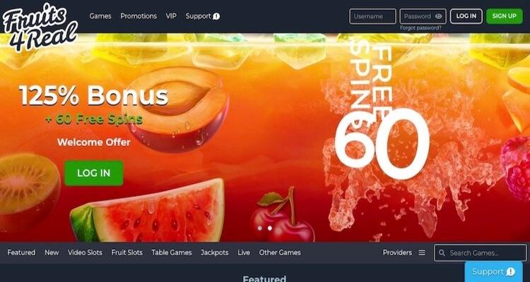 Fruits4Real Casino welkomstbonus