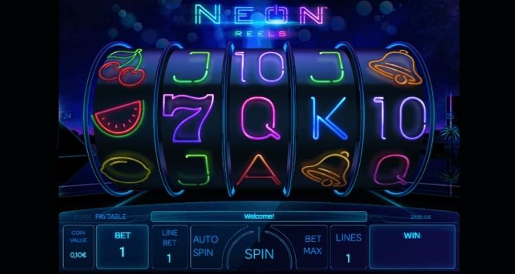 Neon reels slot gameplay