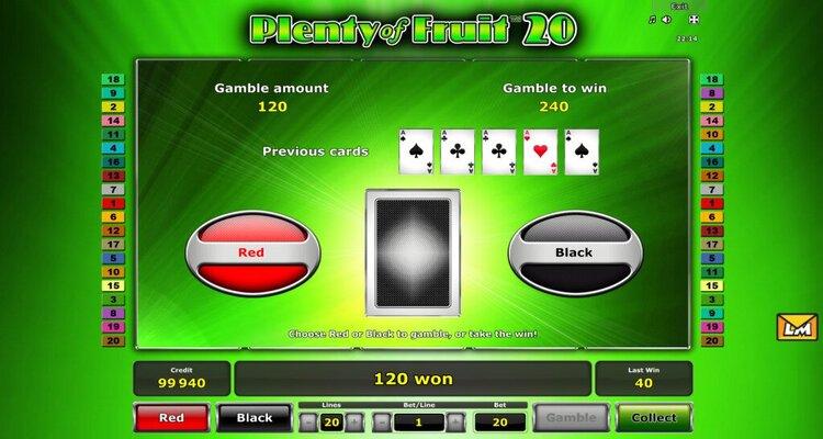 Plenty of Fruit 20 gokkast Gamble-Feature