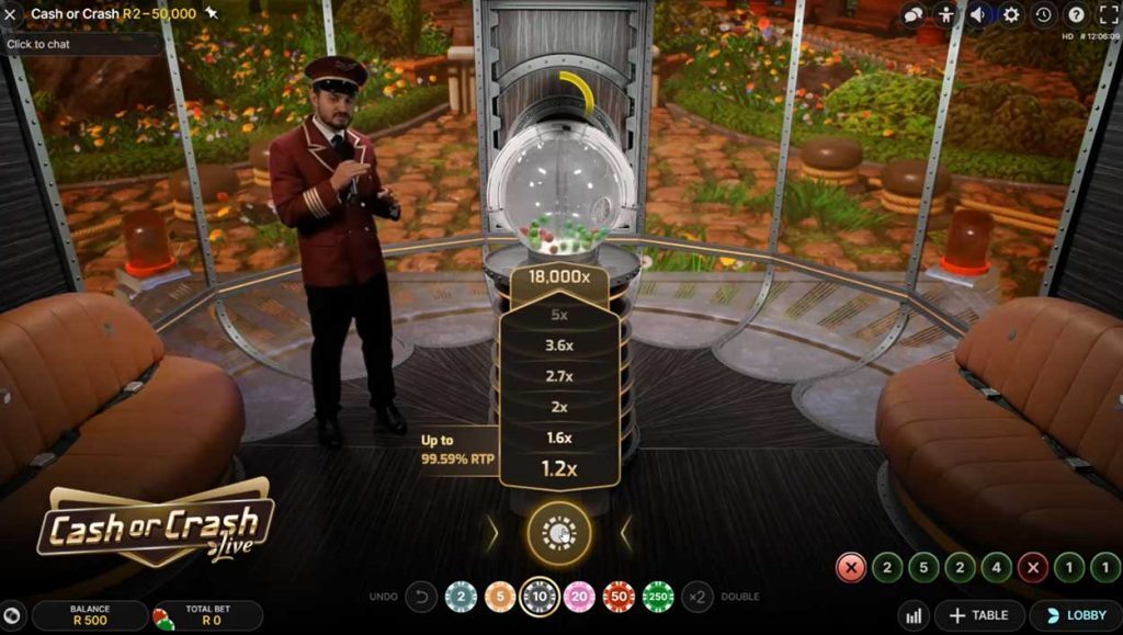 Cash or Crash live casino spel