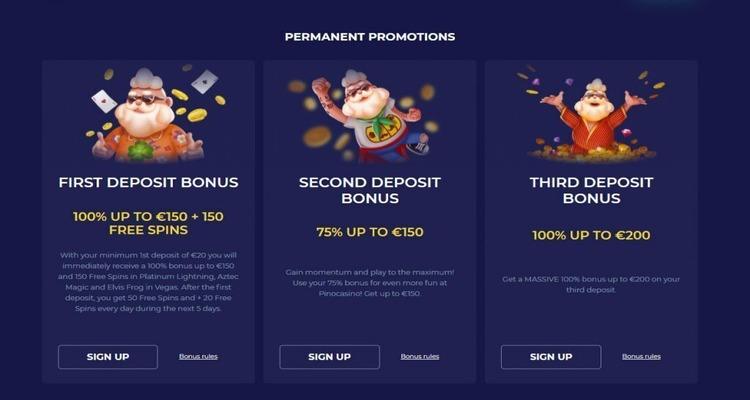 Pino Casino welkomstbonus