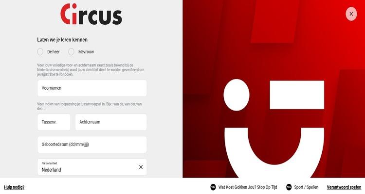 Circus Casino account aanmaken