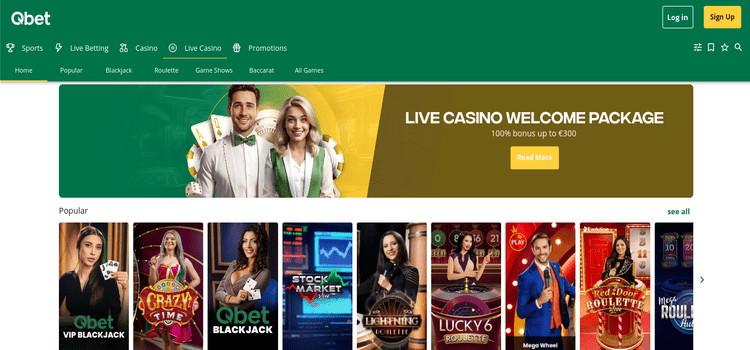 Qbet Casino live casino