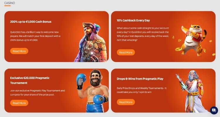 Quickslot casino bonussen