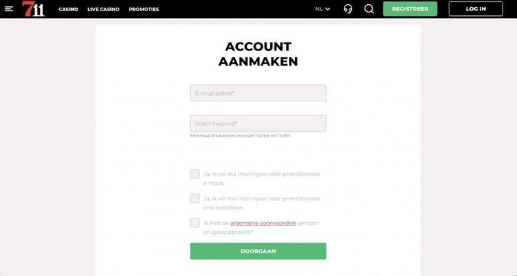 711 Casino account aanmaken