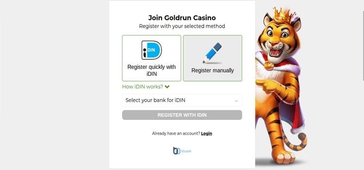 Goldrun Casino account aanmaken