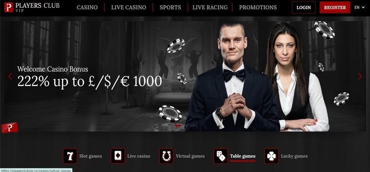 Players Club VIP Casino welkomstbonus