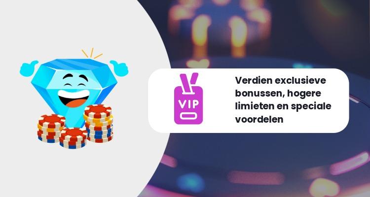 Illustratie van een VIP casino bonus waarbij trouwe spelers exclusieve bonussen, hogere limieten en extra privileges ontvangen