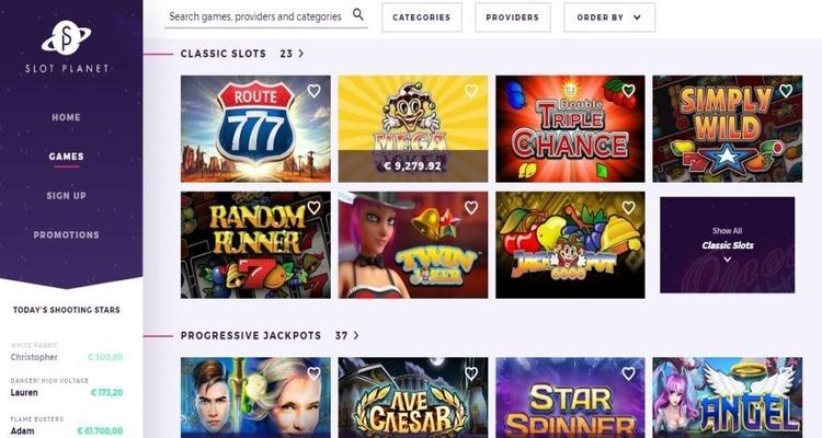 Slot Planet Casino spelaanbod