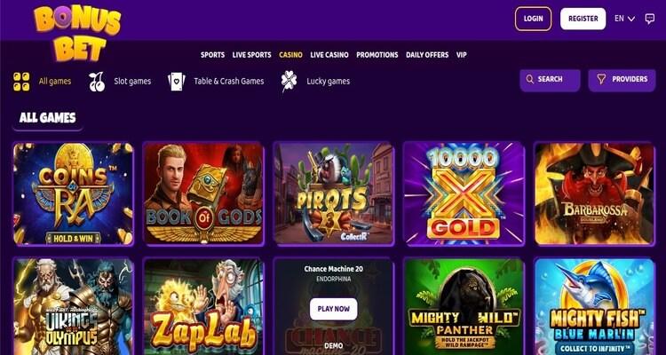 BonusBet casino spellen