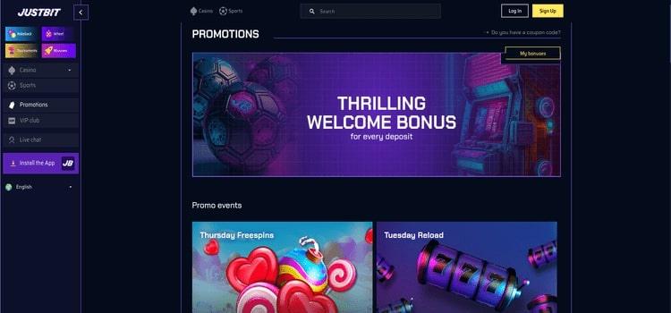 JustBit Casino promotions