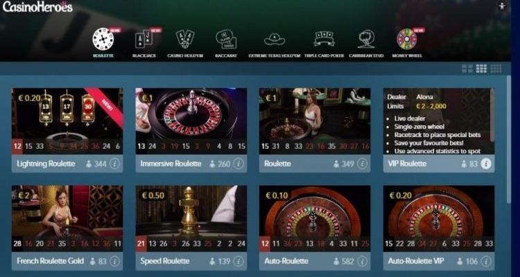 Casino Heroes live spellen