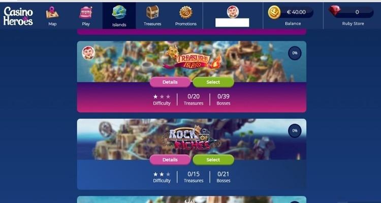 Casino Heroes review schateilanden