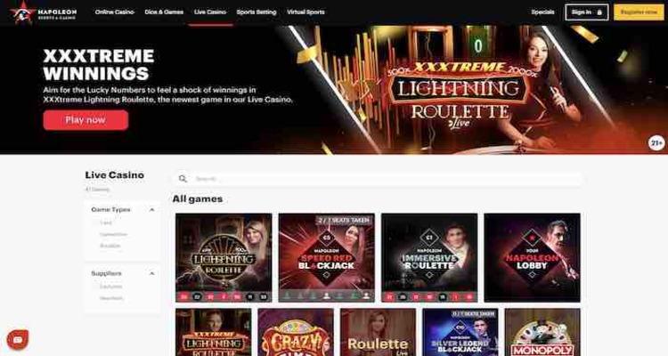 Napoleon Games Live Casino