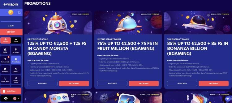 evospin casino bonussen