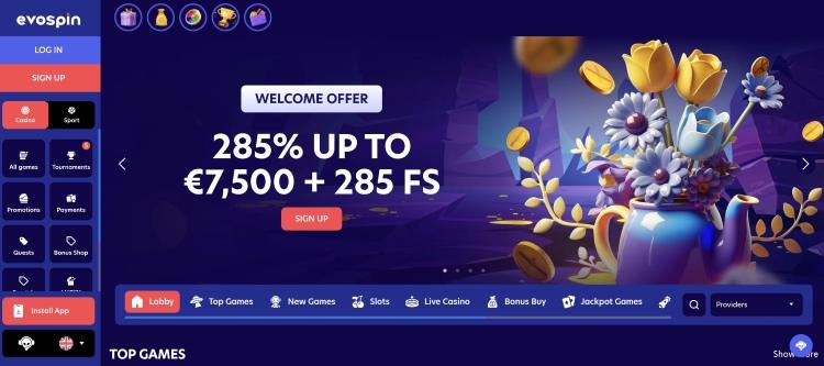 evospin casino homepage
