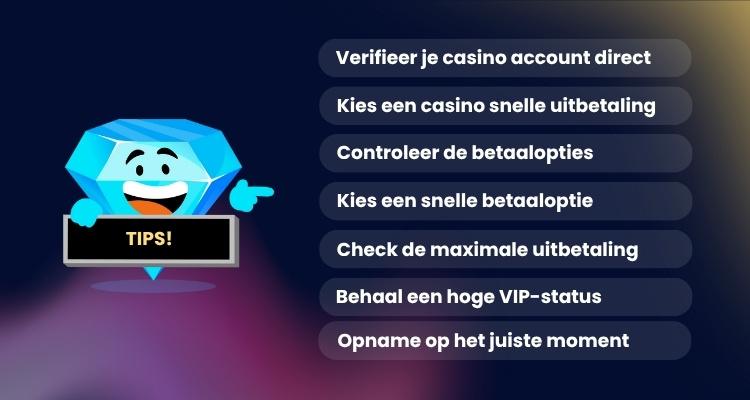 Casino snelle uitbetaling tips