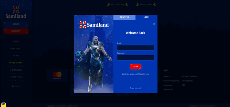 Samiland Casino account aanmaken