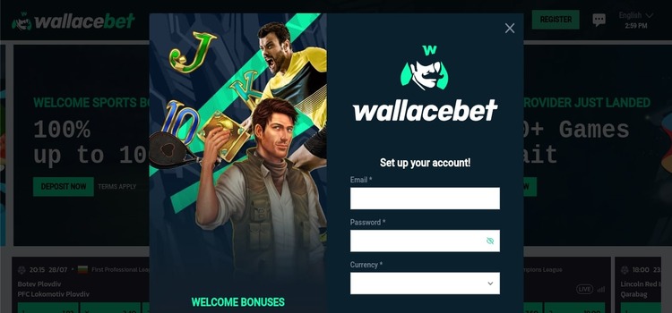 Wallacebet account aanmaken