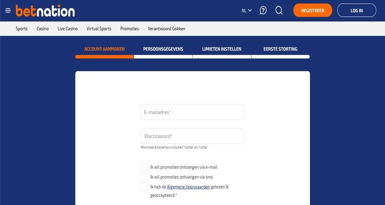 Betnation Casino registreren