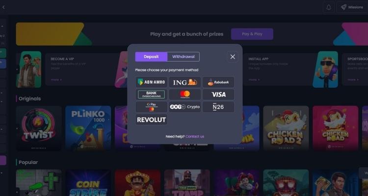 Betspino casino betaling