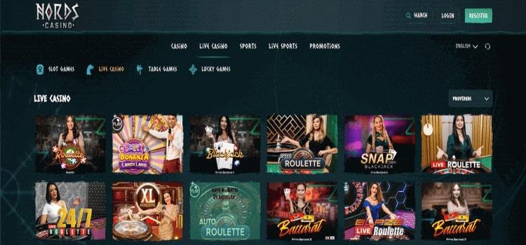 Nords Casino live casino