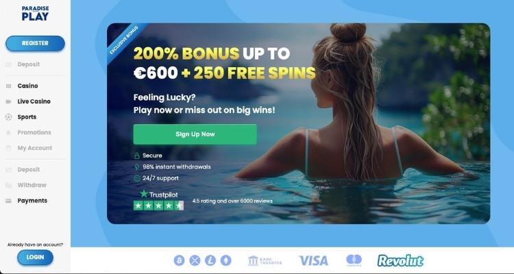 Paradise Play bonus