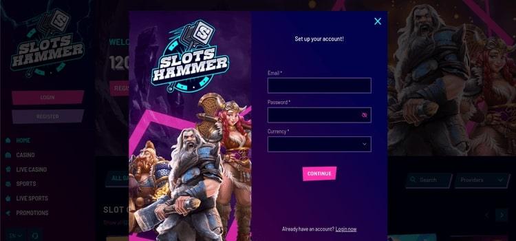 Slots Hammer Casino account aanmaken