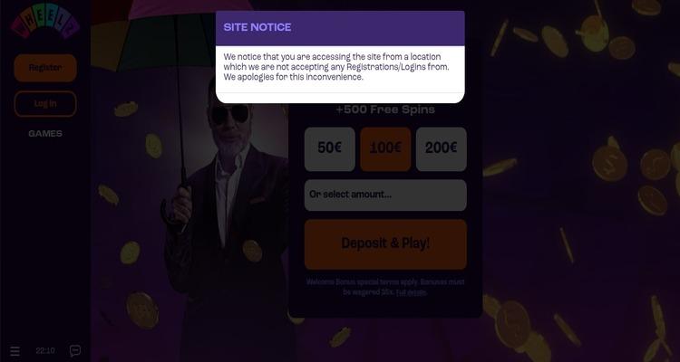 Wheelz Casino geen toegang voor Nederlanders