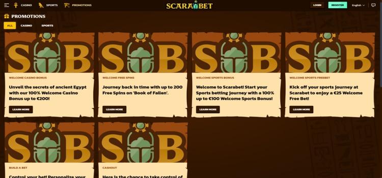 Scarabet Casino | Betrouwbare casino zonder cruks | promoties