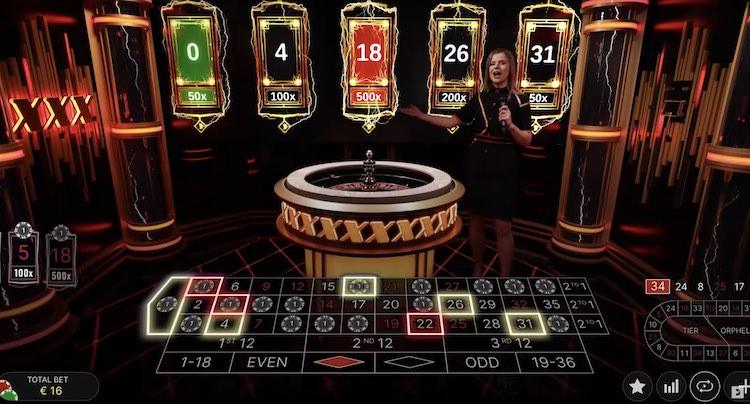 XXXtreme Lightning Roulette multipliers