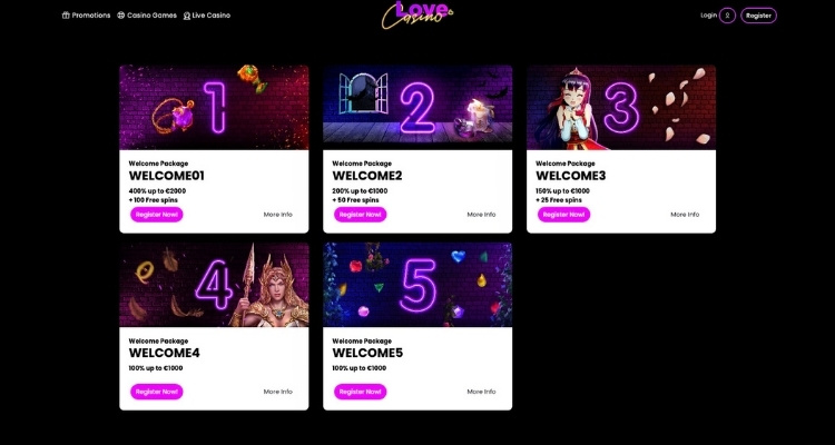 Love casino online bonussen