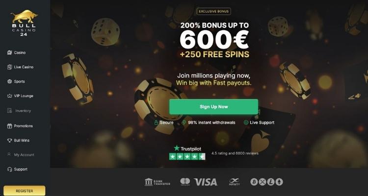 BullCasino24 Bonus