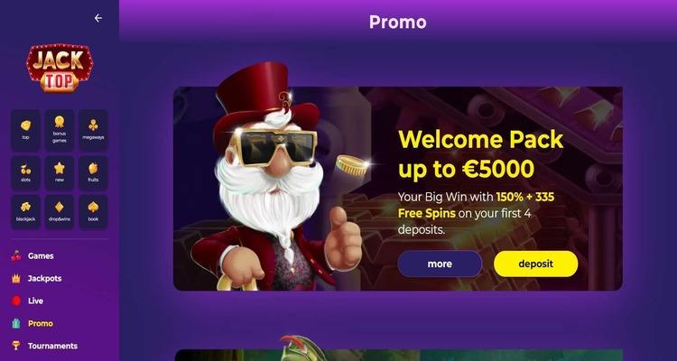 Jacktop Casino welkomstbonus