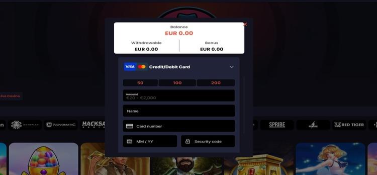 Incognito Casino geld storten