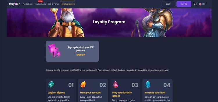 Betybet Casino loyalty program