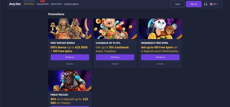 Betybet Casino promotions