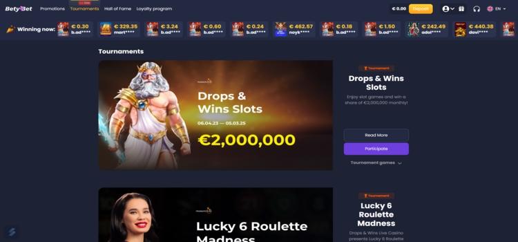 Betybet casino toernooien