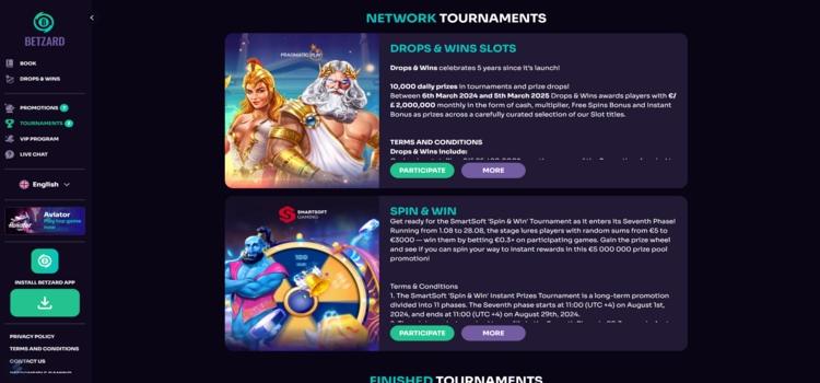 Betzard casino tournaments