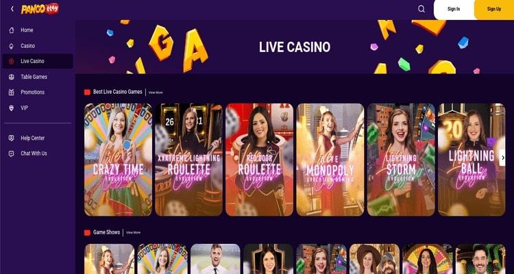 PangoPlay live casino