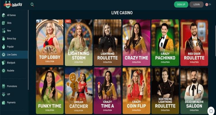 Bilucky Casino live casino