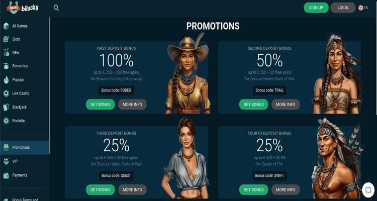 Bilucky Casino promotions