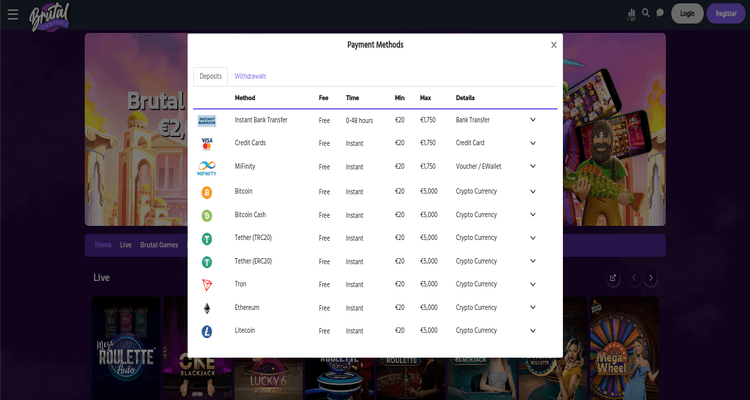 Brutal Casino beste casino voor crypto betalingen