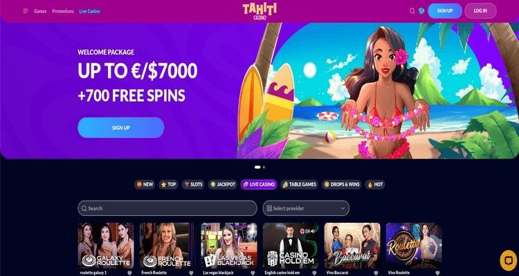 Tahiti Casino live casino