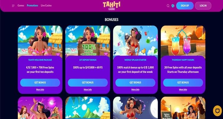 Tahiti Casino promotions