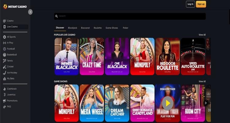 Instant Casino live casino