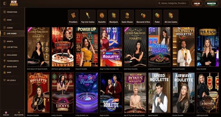 FatPirate live casino