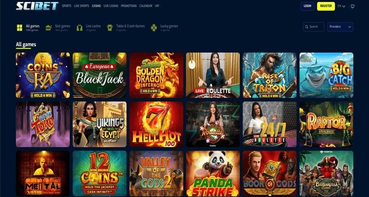 Scibet casino spellen